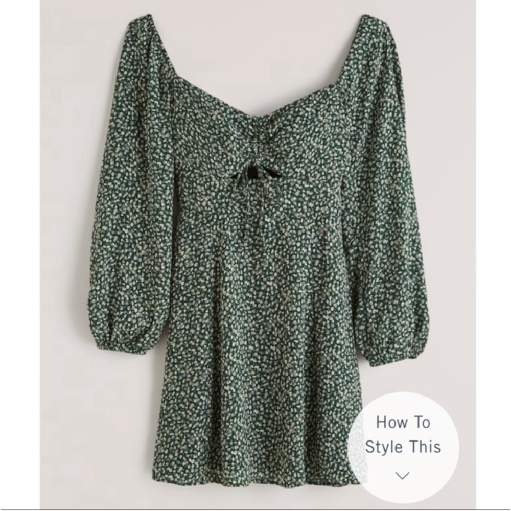 Abercrombie & Fitch Long-Sleeve Cinch-Front Cutout Mini Dress